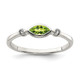 Sterling Silver Rhodium-plated Polished Peridot and White Topaz Ring QR7065AUG-7