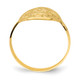 14k Oval Shield w/ Double Hearts Ring R755