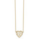14k Polished Satin and D/C Heart 18in Necklace SF2533-18