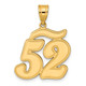 14k Brushed Border Script Number 52 Pendant SCN52