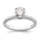 14K White Gold Lab Grown Diamond VS/SI FGH Complete Engagement Ring RM2593E-050-5CWLG