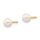 14k 4-5mm White Round Freshwater Cultured Pearl Stud Post Earrings X40PW