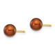 14k 5-6mm Brown Round Freshwater Cultured Pearl Stud Post Earrings X50PC