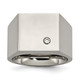 Chisel Titanium Polished CZ Signet Ring TB426-10