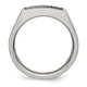Chisel Titanium Brushed and Polished Black IP-plated CZ Signet Ring TB429-11