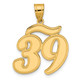 14k Brushed Border Script Number 39 Pendant SCN39