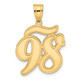 14k Brushed Border Script Number 98 Pendant SCN98