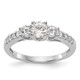 14K White Gold Lab Grown Diamond VS/SI FGH 3-Stone Complete Eng Ring RM2972E-033-7CWLG