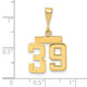 14k Small Polished Number 39 Charm SP39
