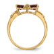 14k Gold Polished Garnet Bow Ring XBS512