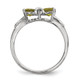 14k White Gold Polished Peridot Bow Ring XBS569