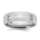 Sterling Silver Rhodium-plated 6mm Brushed Fancy Band Size 12.5 QWB109BRH-12.5