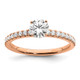 14K Rose Gold Lab Grown Diamond SI1/SI2, G H I, Complete Engagement Ring RM6634E-050-7CRLG