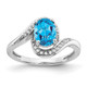 14k White Gold Oval Blue Topaz and Diamond Bypass Ring RM5948-BT-010-WA