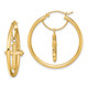 14k with D/C Cross Dangle Hoop Earrings TF1514