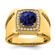 14K Lab Grown VS/SI FGH Dia and Created Blue Sapphire Men's Ring RM7461-CSA-024-YLG