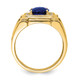 14K Lab Grown VS/SI FGH Dia and Created Blue Sapphire Men's Ring RM7461-CSA-024-YLG