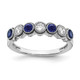 14K White Gold Lab Grown Diamond and Lab Created Blue Sapphire Ring RM7505-CSA-050-WLG