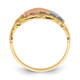 14k Two-Tone w/ White RH Two Elephants Ring R924