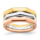 14K Tri-Color Polished Ridged Peak Band R885