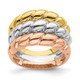 14k Tri-Color Triple Shrimp Band R886