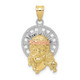 10K Tri-color Diamond-cut Christ Charm 10D3702