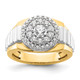 14K Two-Tone Lab Grown VS/SI FGH Dia Cluster Men's Ring RM9516-125-YWLG