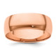 14k Rose Gold 8mm Lightweight Half Round Wedding Band Size 10.5 RHRL080-10.5
