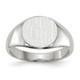 14k White Gold 8.5x8.0mm Closed Back Child's Signet Ring RS568