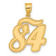 14k Brushed Border Script Number 84 Pendant SCN84