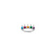 Sterling Silver Rhodium-plated Synthetic 5 Stone Mother's Ring XMR6/5SS-8