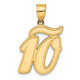 14k Brushed Border Script Number 10 Pendant SCN10