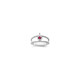 Sterling Silver Rhodium-plated Synthetic Single Stone Mother's Ring XMR65/1SS-5