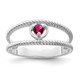 Sterling Silver Rhodium-plated Synthetic Single Stone Mother's Ring XMR65/1SS-5