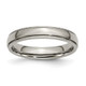 Chisel Titanium Polished 4mm Grooved and Beaded Edge Band TB131-4