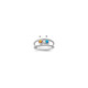 14k White Gold Synthetic Family Jewelry Ring XMR65/2WSY