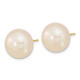 14k 13-14mm White Button Freshwater Cultured Pearl Post Earrings X130BW