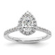 14kw Pear Halo Engagement Lab Grown Diamond SI1/SI2, G H I, Semi-mount Ring RM2064E-075-7WLG