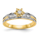 14k and Rhodium AA Quality 1/10 carat Diamond Trio Complete Engagement Ring X8311AA-E