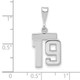 14kw Small Polished Number 19 Charm WSP19