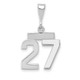 14kw Small Polished Number 27 Charm WSP27