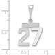14kw Small Polished Number 27 Charm WSP27