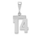 14kw Small Polished Number 14 Charm WSP14