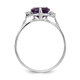 14k White Gold 7mm Heart Amethyst AA Diamond ring X9681AM/AA
