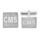 14k White Gold Raised Letter Square Monogram Cuff Link XNA612W