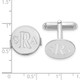 14k White Gold Recessed Letter Monogram Round Cuff Link XNA617W