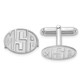 14k White Gold Recessed Letter Oval Monogram Cuff Link XNA621W