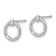14k White Gold Polished D/C Twisted Circle Post Earrings TF1985W