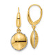 14K Two-tone Polished D/C Hollow Round Criss Cross Leverback Earrings TF2173