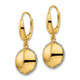 14K Two-tone Polished D/C Hollow Round Criss Cross Leverback Earrings TF2173